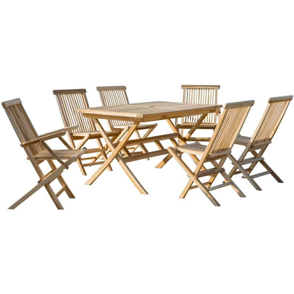 Gartenmöbel-Set Mr&Mrs natur Teak B 85 T 135 H 75 cm - Gartenmöbel-Set - Wetterfeste Gartenmöbel & Accessoires