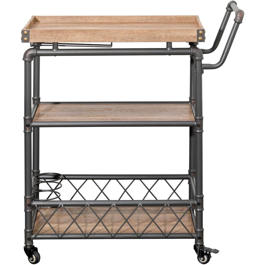 Servierwagen Nael Braun MDF 42 cm 89 cm 126 cm - Farbe: natur - Servierwagen