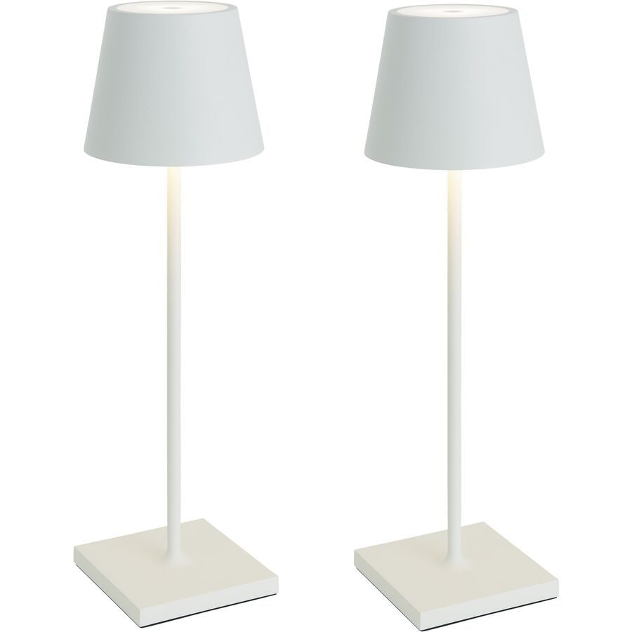 Tischlampe 2er-Pack Aline Weiss Aluminium/Kunststoff 11 cm 38 cm - LED - Lichtfarbe: Extra warmweiss - Material: Aluminium, Kunststoff - Tischlampe