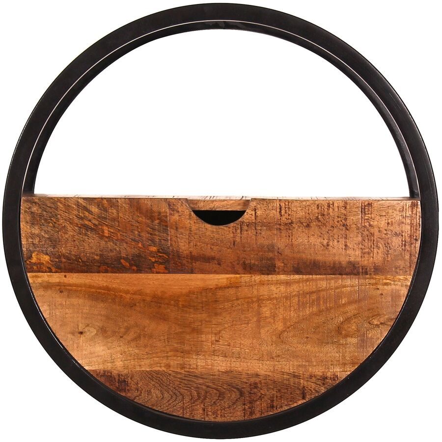 Wandregal Neysi Braun/Schwarz Holz 50 cm 50 cm - Farbe: nature, schwarz - Material: Mangoholz - Wandregal