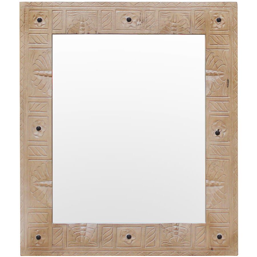 Spiegel Anela Braun Holz 68 cm 79 cm - Farbe: natur - Material: Mangoholz - Spiegel