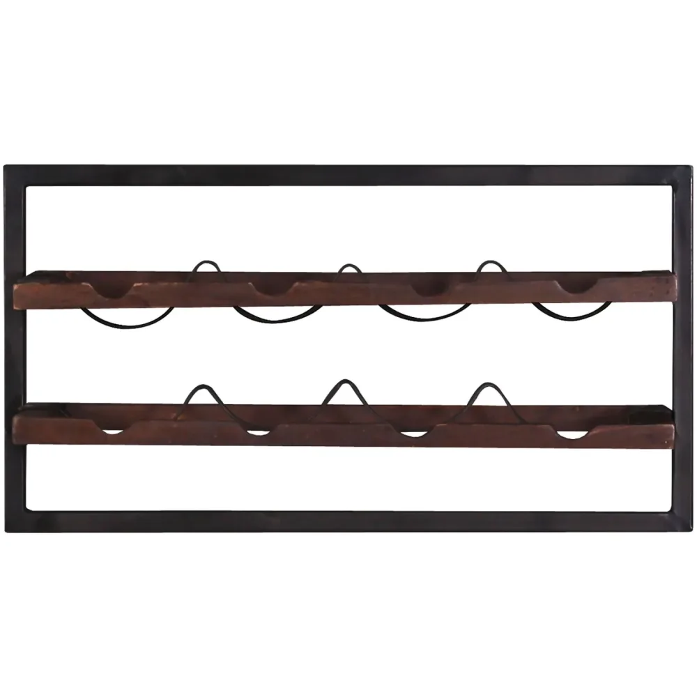 Wandregal Mirah Braun/Schwarz Holz 65 cm 35 cm - Material: Altholz - Wandregal