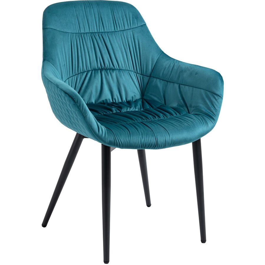Stuhl Karol Cyan Samt 63 cm - Farbe: türkis - Stuhl