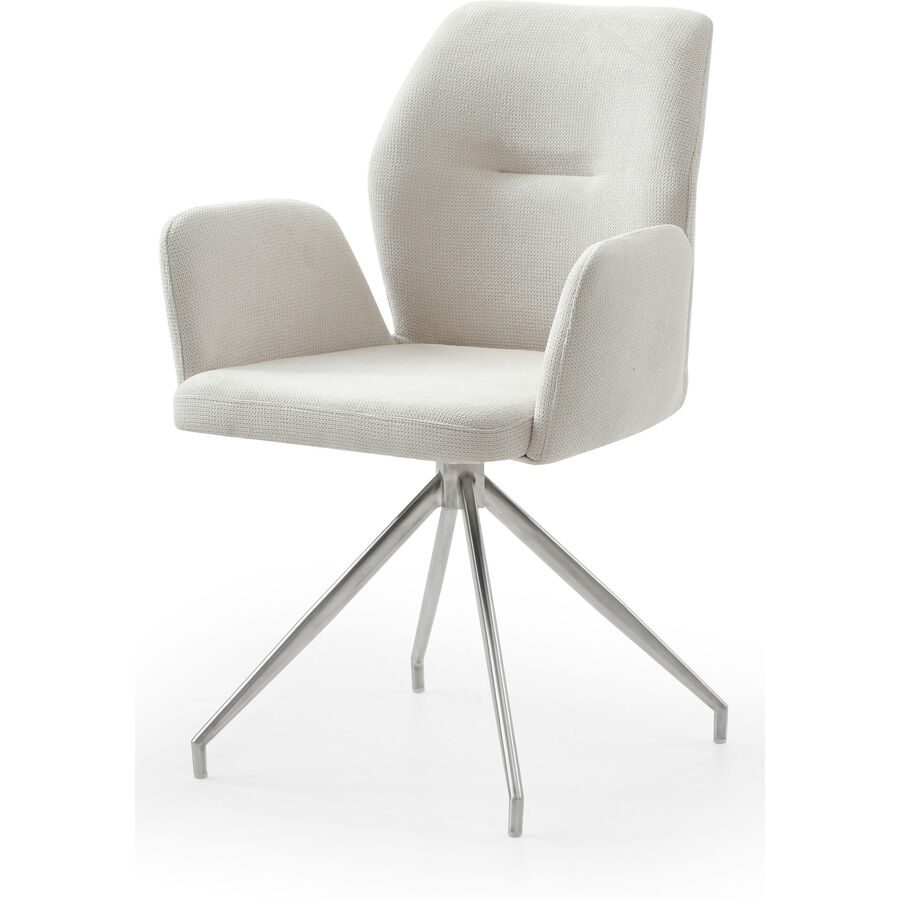 Stuhl Pascal Beige Polyester 60 cm Drehbar - Farbe: creme - Material: Strukturstoff - Stuhl