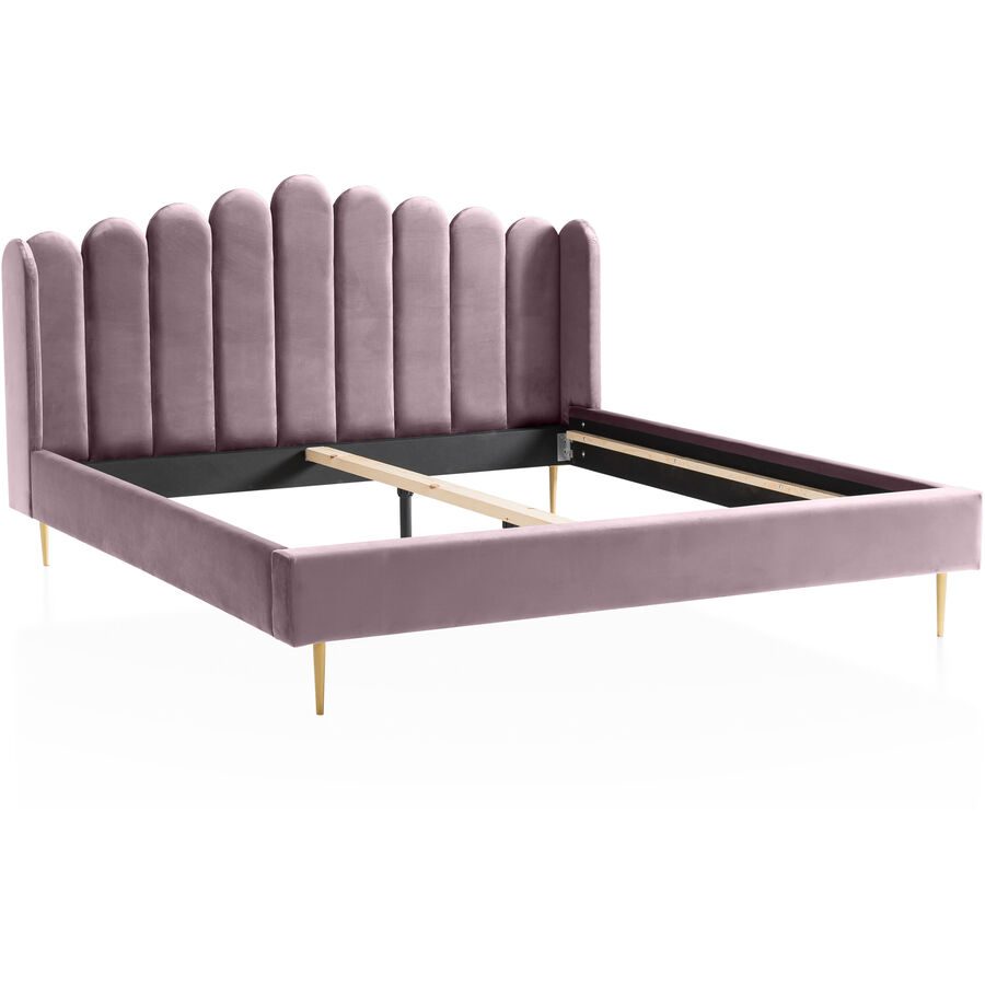 Bett Sergio Lila Samt 140 x 200 cm - Farbe: Lavender - Bett