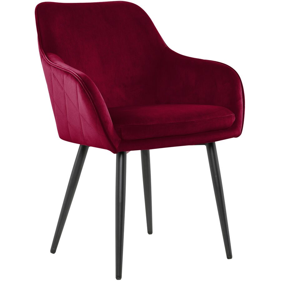 Stuhl Denise Rot Samt 61 cm Höhenverstellbar (manuell) - Stuhl
