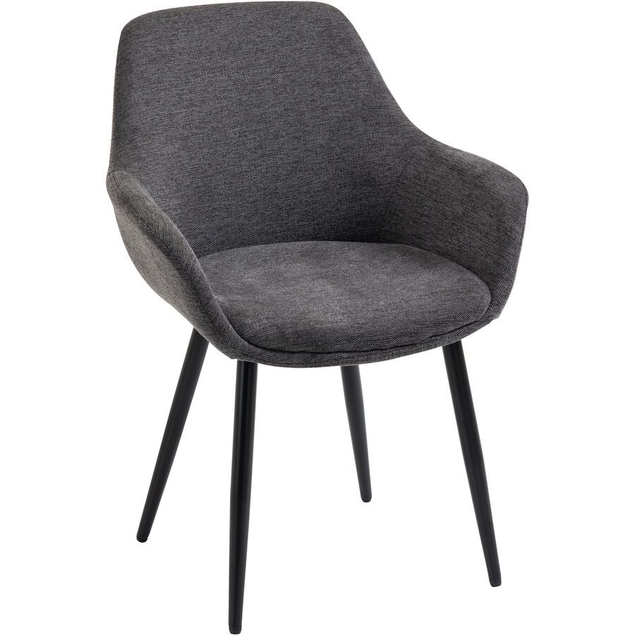 Stuhl Roma Grau Polyester 64 cm - Farbe: anthrazit - Material: Strukturstoff - Stuhl