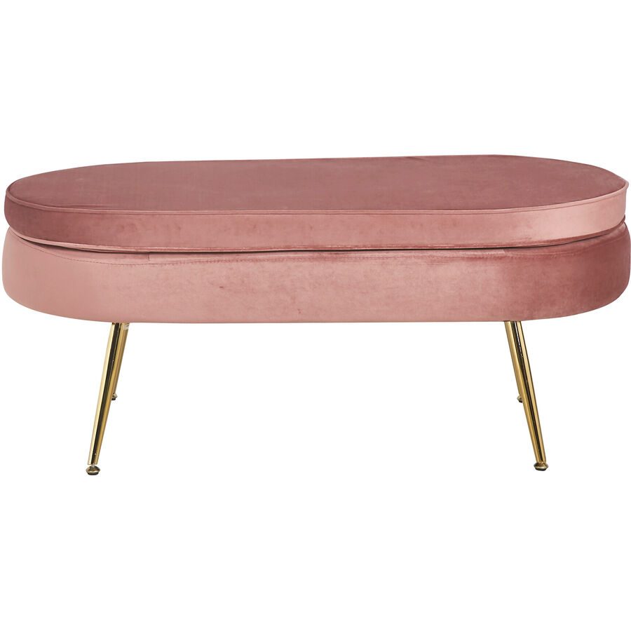 Hocker Khloe Rosa/Gold Samt/Metall 99 cm 40 cm - Farbe: Rose, Gold - Material: Samt, Metall - Hocker