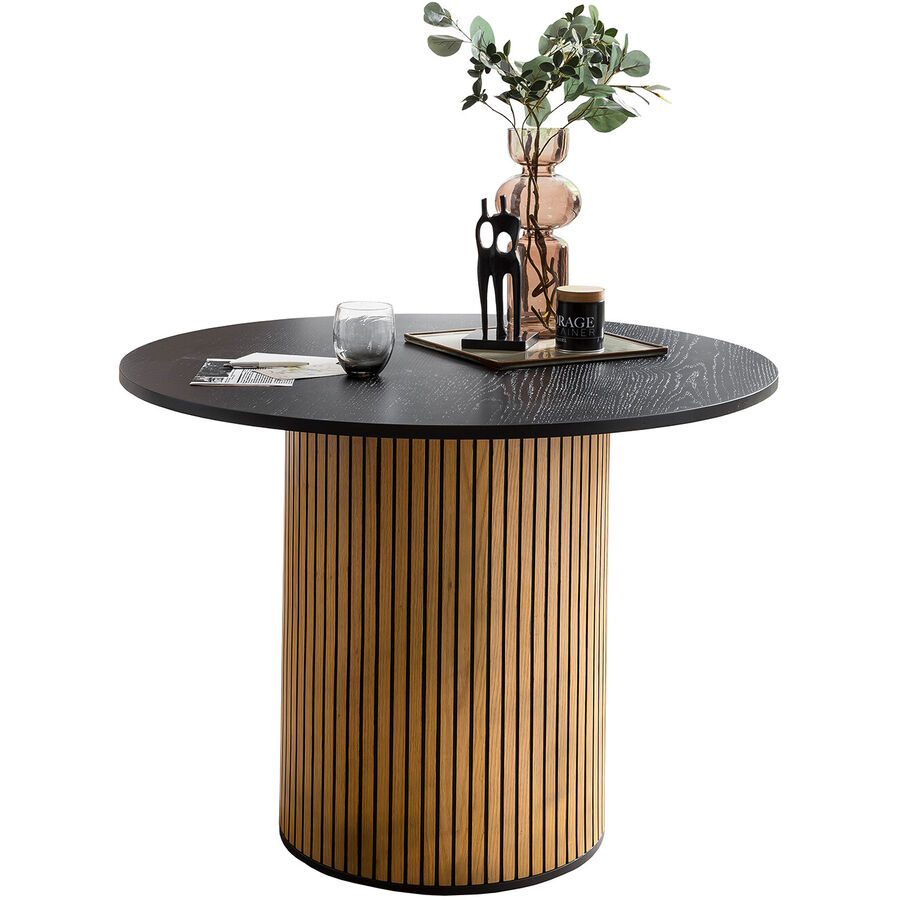 Tisch Nella Braun/Schwarz MDF 100 cm - Farbe: natur/schwarz - Tisch