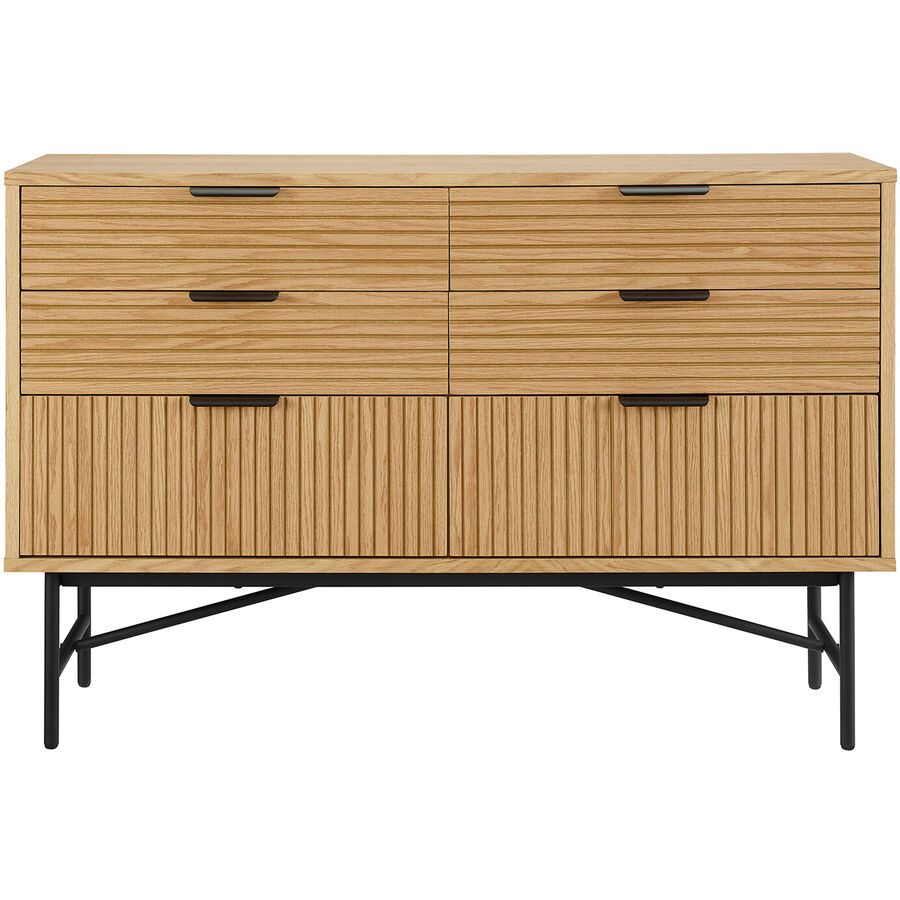 Kommode Nella Braun MDF 120 cm 40 cm - Farbe: natur - Kommode