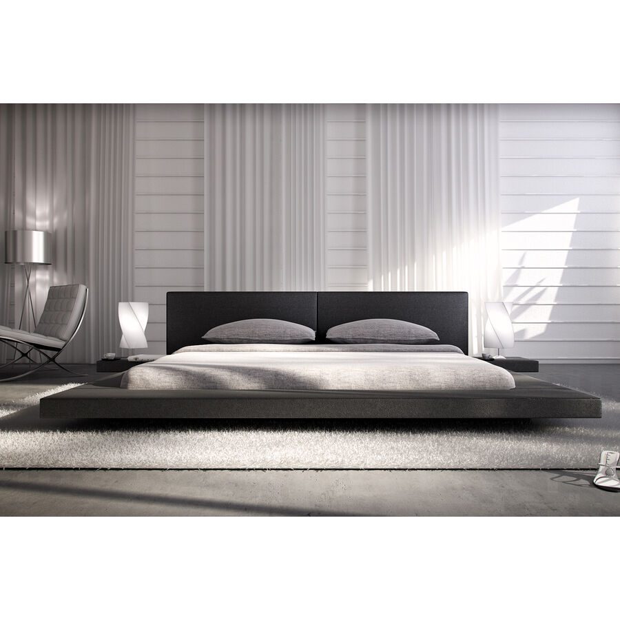Bett Dylan Schwarz Kunstleder 140 x 200 cm - Bett