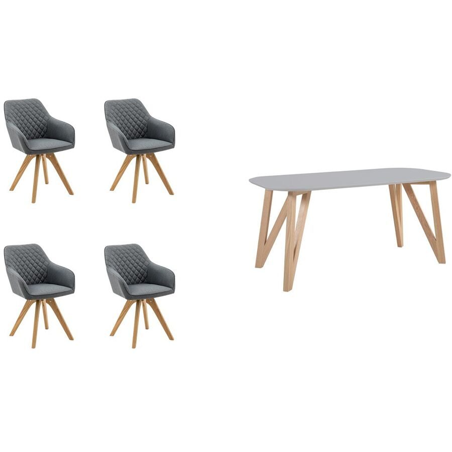 Essgruppe Yens Grau Stoff - Essgruppe