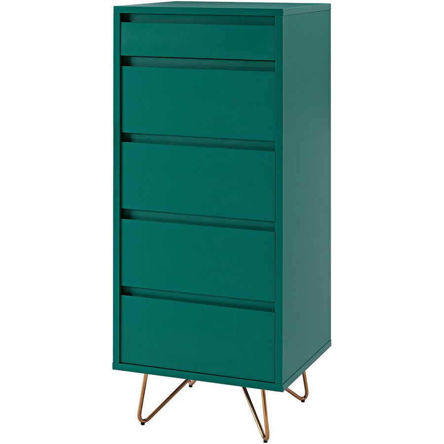Kommode Austin Grün/Gold MDF/Metall 45 cm 40 cm - Farbe: Grün, Gold - Material: MDF, Metall