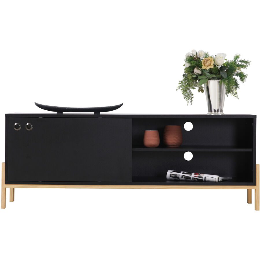 Lowboard Klaus Schwarz/Braun MDF 140 cm 51.5 cm 35 cm - Farbe: schwarz/natur - Lowboard