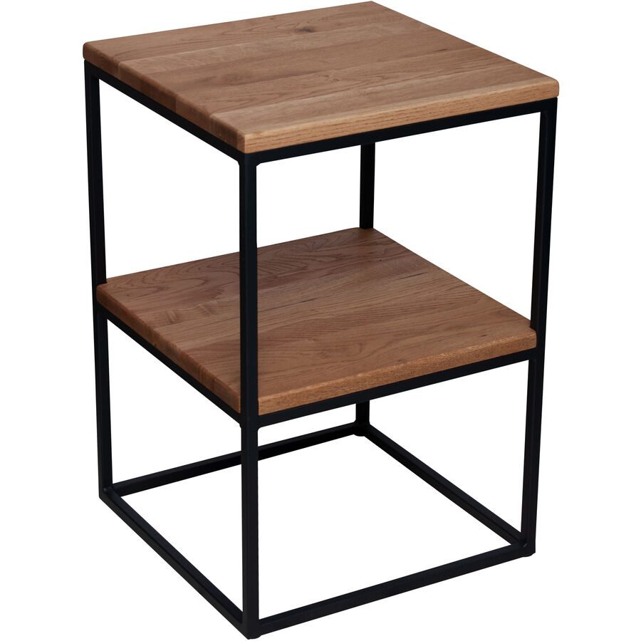 Beistelltisch Nivio Braun/Schwarz Holz 40 cm - Farbe: natur geölt - Material: Wildeiche - Beistelltisch