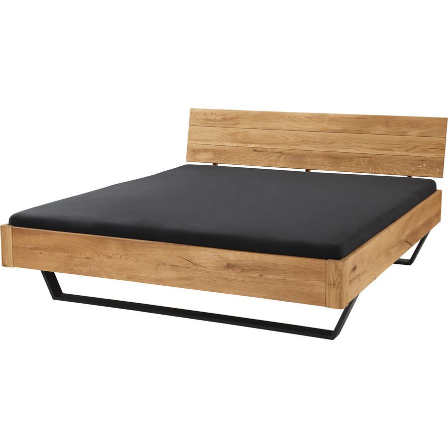 Bett Maliha Braun Holz 160 x 200 cm - Farbe: natur - Material: Wildeiche - Bett