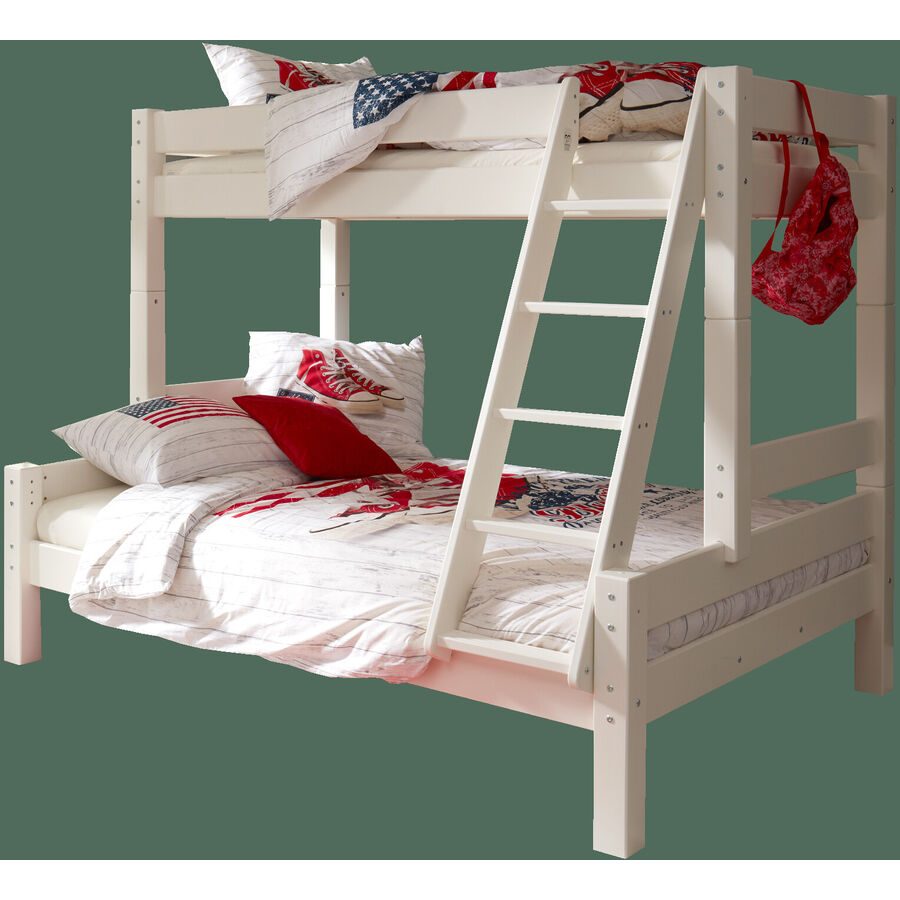 Hochbett Kiddi Weiss Holz 140 x 200 cm - Material: Kiefer - Hochbett