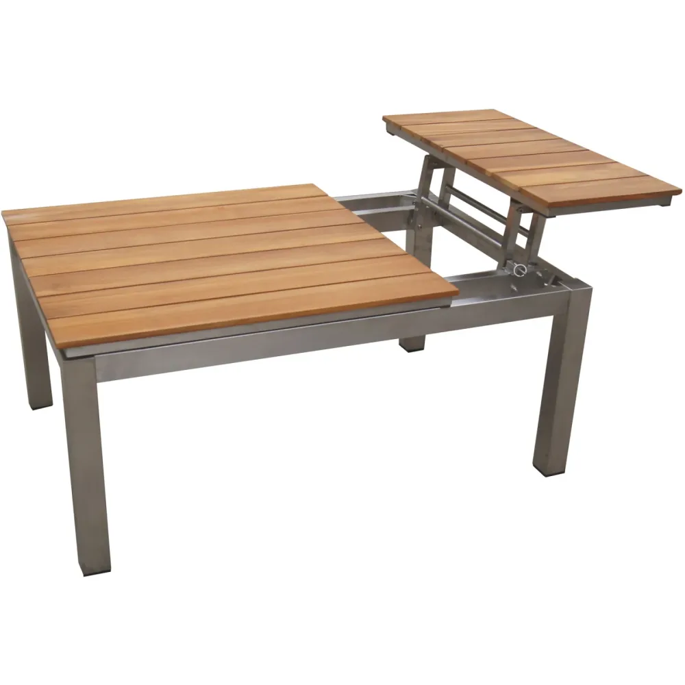 Loungetisch Vlard teak Edelstahl B 100 T 70 cm - Loungetisch