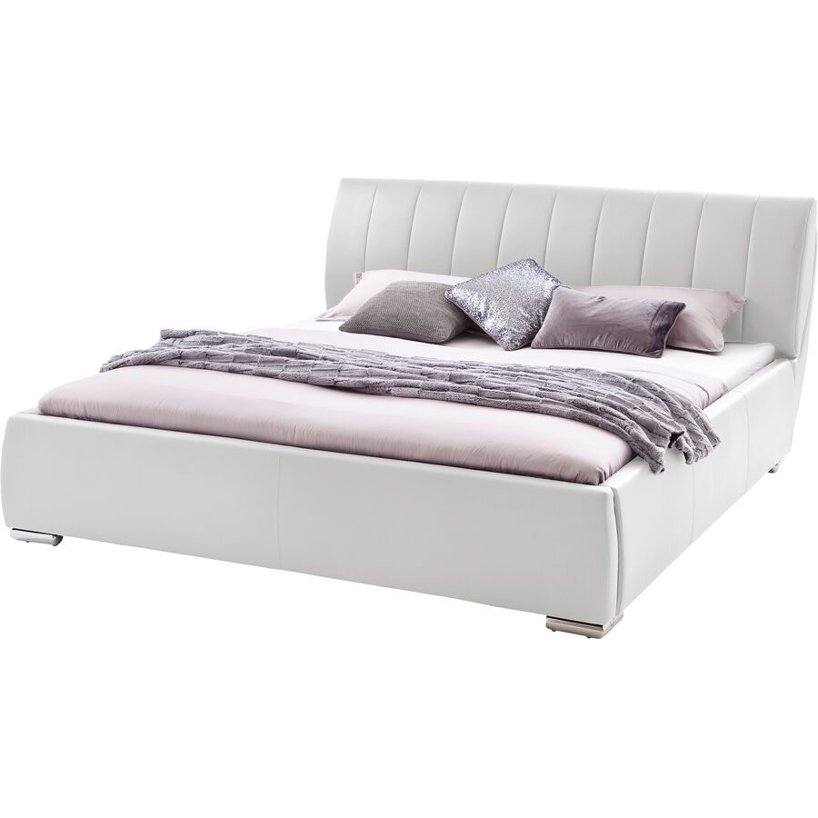 Bett Camillo Weiss Kunstleder 180 x 200 cm - Bett