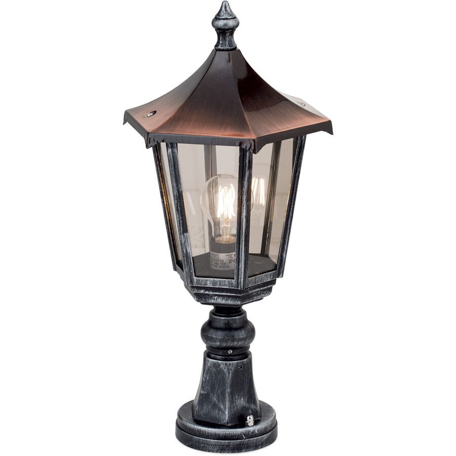 Aussenlampe Hermine Schwarz/Silber 25 cm 25 cm - Material: Siluminguss - Aussenlampe