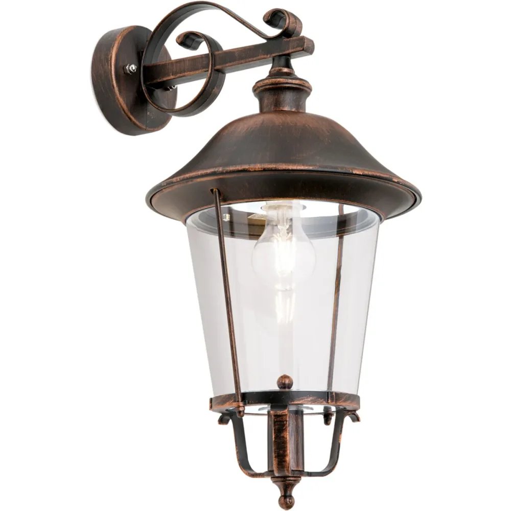 Wandlampe aussen Kenzo Kupfer/Schwarz 32 cm - Farbe: schwarz/kupfer - Material: Siluminguss - Wandlampe aussen