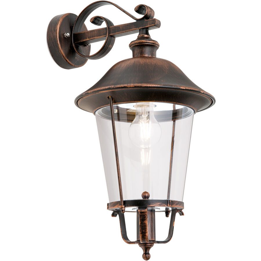 Wandlampe aussen Kenzo Kupfer/Schwarz 32 cm - Farbe: schwarz/kupfer - Material: Siluminguss - Wandlampe aussen