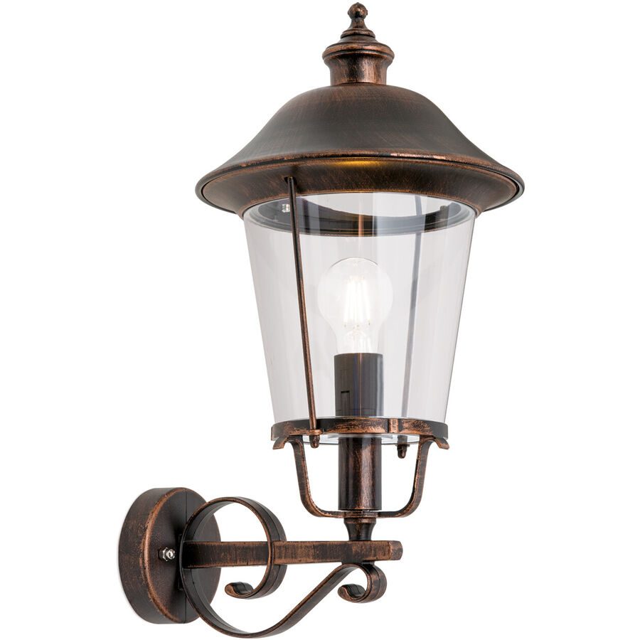 Wandlampe aussen Kenzo Kupfer/Schwarz 32 cm - Farbe: schwarz/kupfer - Material: Siluminguss - Wandlampe aussen