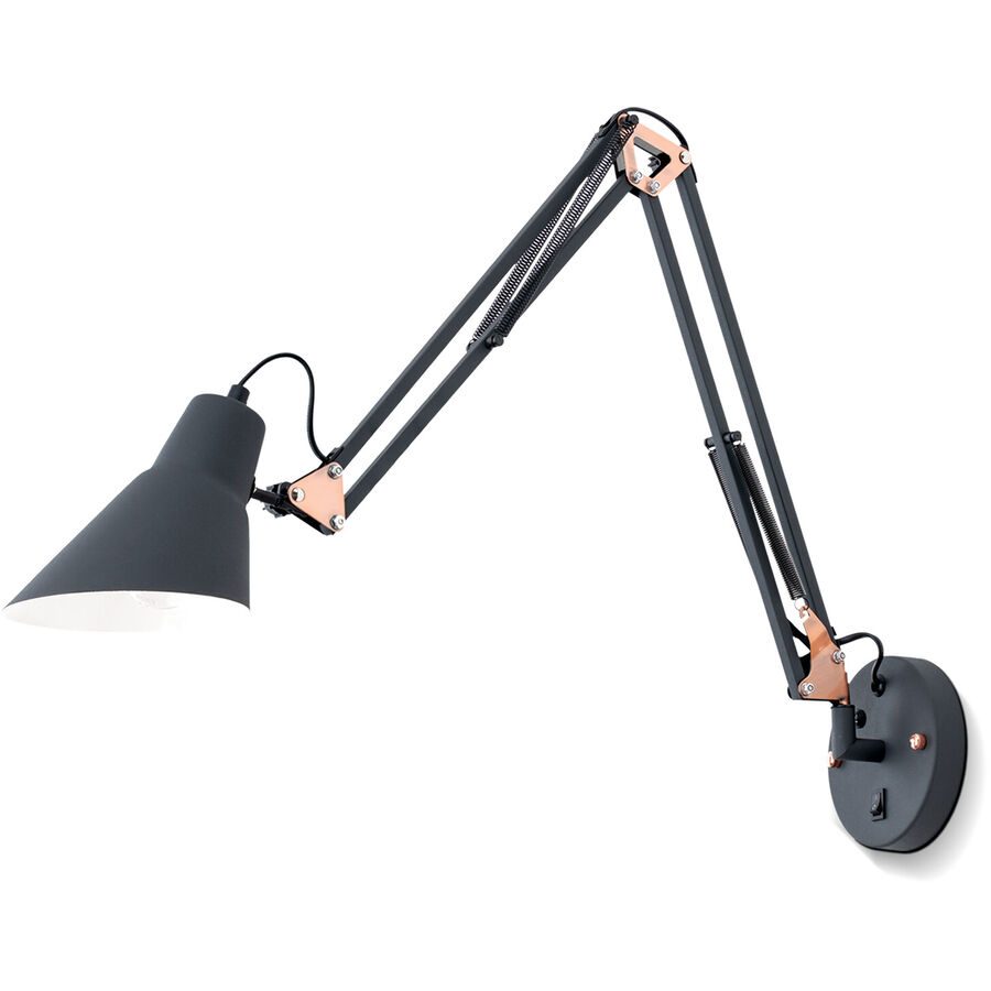 Wandlampe Bachelor Kupfer/Schwarz Stahl 64 cm - Farbe: schwarz/kupfer - Wandlampe