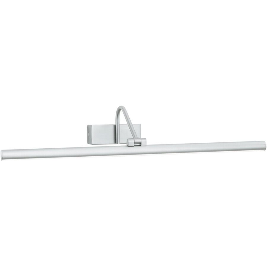 Wandlampe Portrait Grau Stahl 60 cm 10 cm - Farbe: Nickel satiniert - Lichtfarbe: Warmweiss - Wandlampe