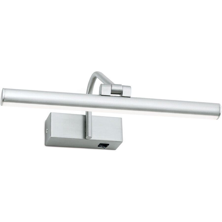 Wandlampe Portrait Grau Stahl 18.5 cm - Farbe: Nickel satiniert - Lichtfarbe: Warmweiss - Wandlampe