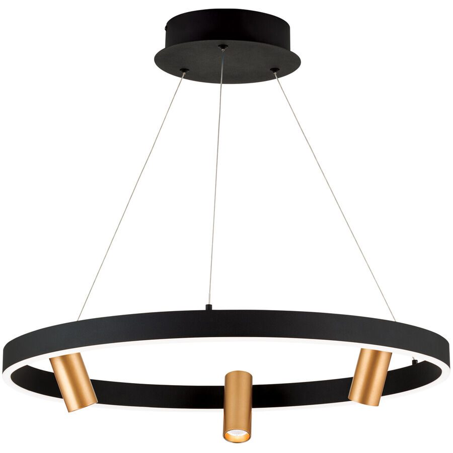 Pendellampe Ornament Gold/Schwarz Stahl 61.5 cm 61.5 cm - Farbe: schwarz-gold - Lichtfarbe: Warmweiss - Pendellampe