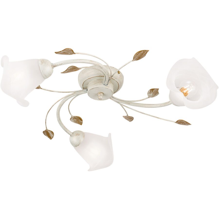 Deckenlampe Sisi Beige Stahl 60 cm 60 cm - Farbe: elfenbein - Deckenlampe