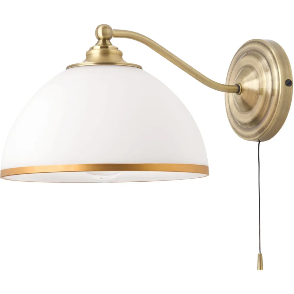 Wandlampe Old Lamp Stahl 32 cm - Farbe: Altmessing - Wandlampe