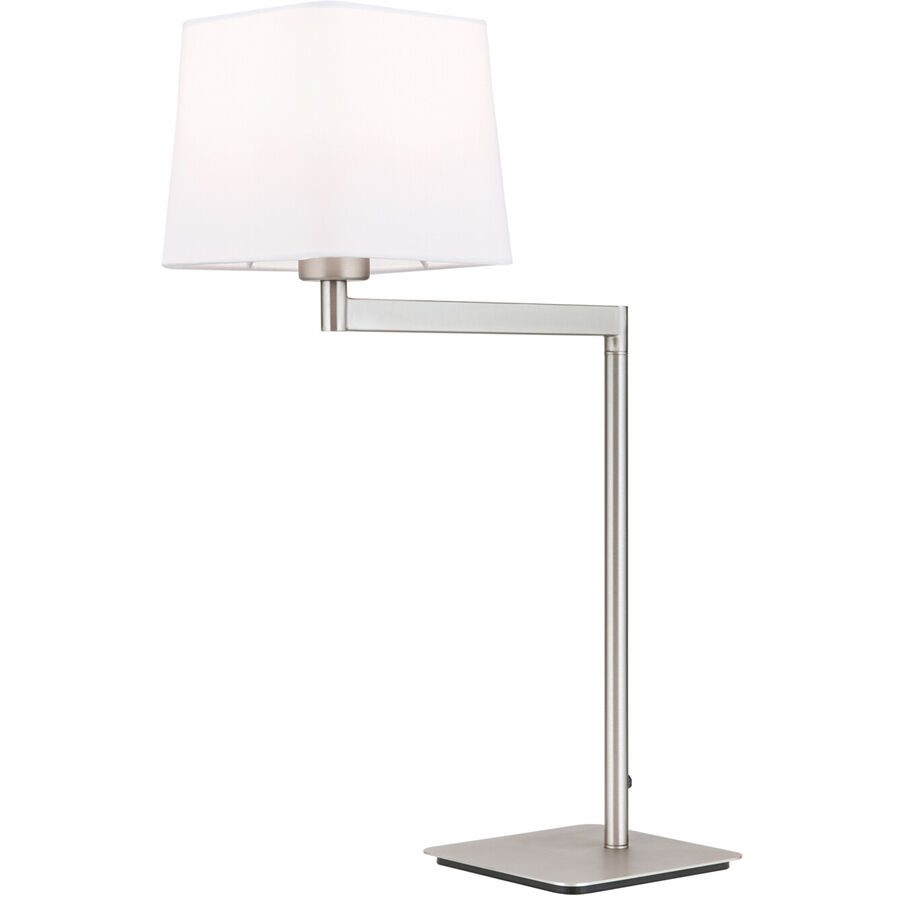 Tischlampe Carlton Grau Stahl 37.5 cm - Farbe: Nickel satiniert - Tischlampe