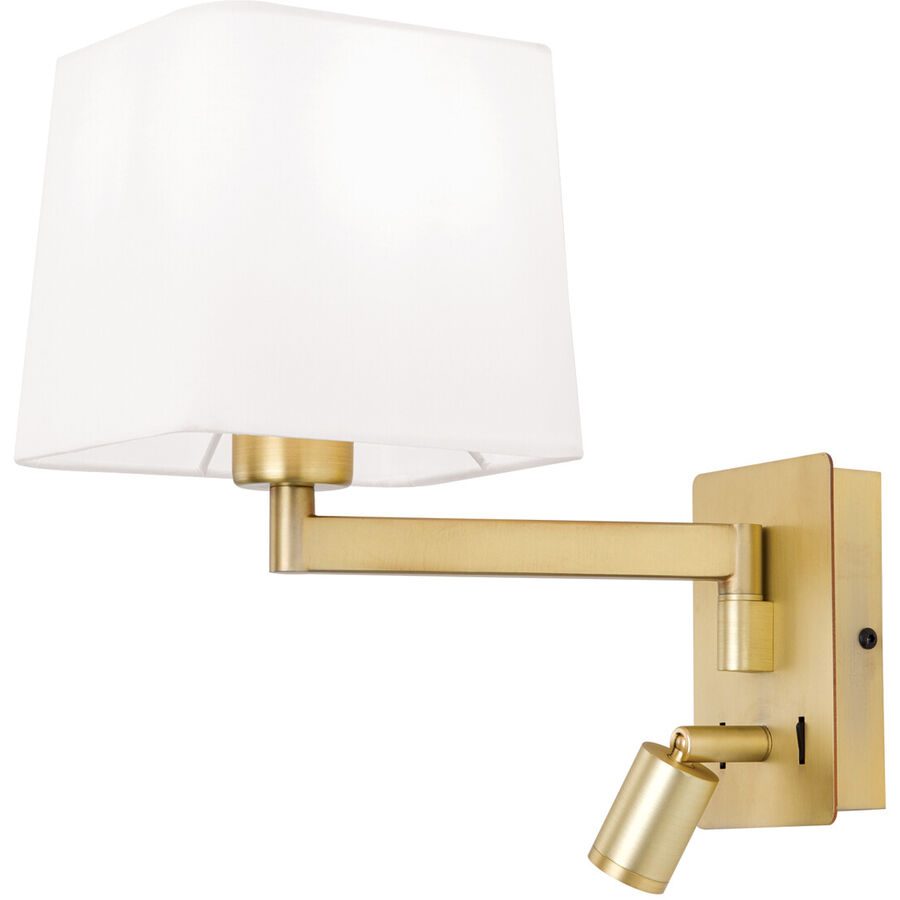 Wandlampe Carlton Stahl 27.5 cm - Farbe: messing matt - Lichtfarbe: Warmweiss - Wandlampe