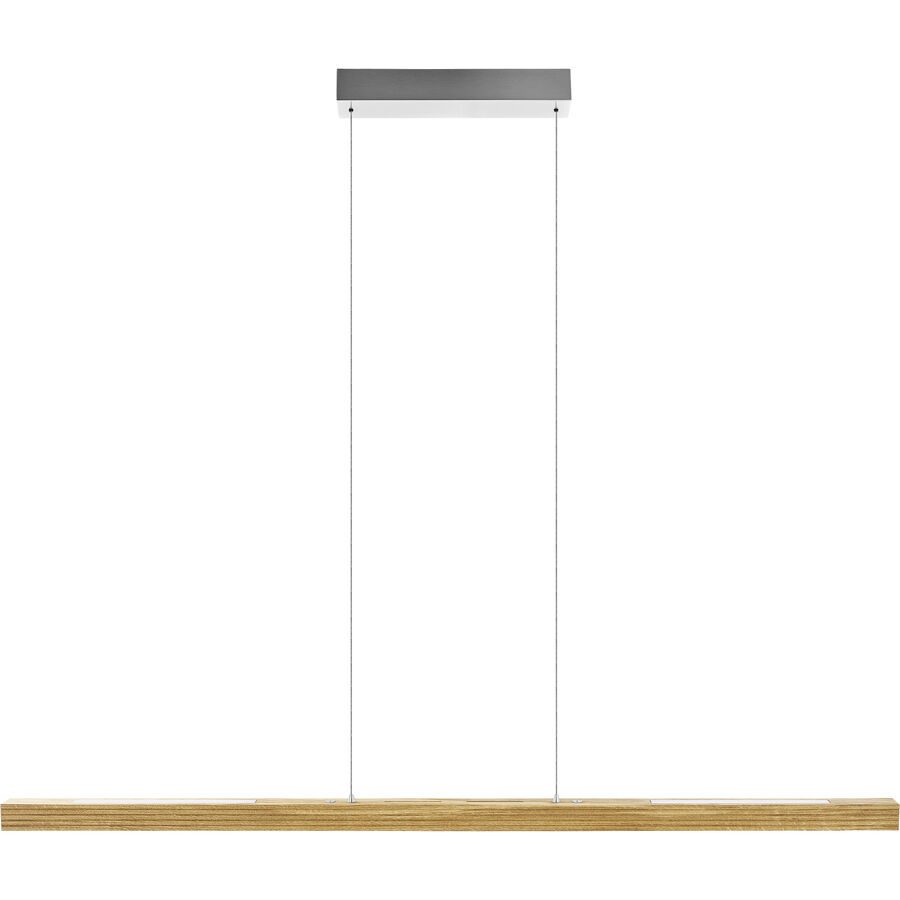 HERZBLUT Pendellampe Hermann Braun/Silber Holz/Metall 130 cm 160 cm - Farbe: Silber/Braun - LED - Lichtfarbe: Extra warmweiss - Helles Neutralweiss -