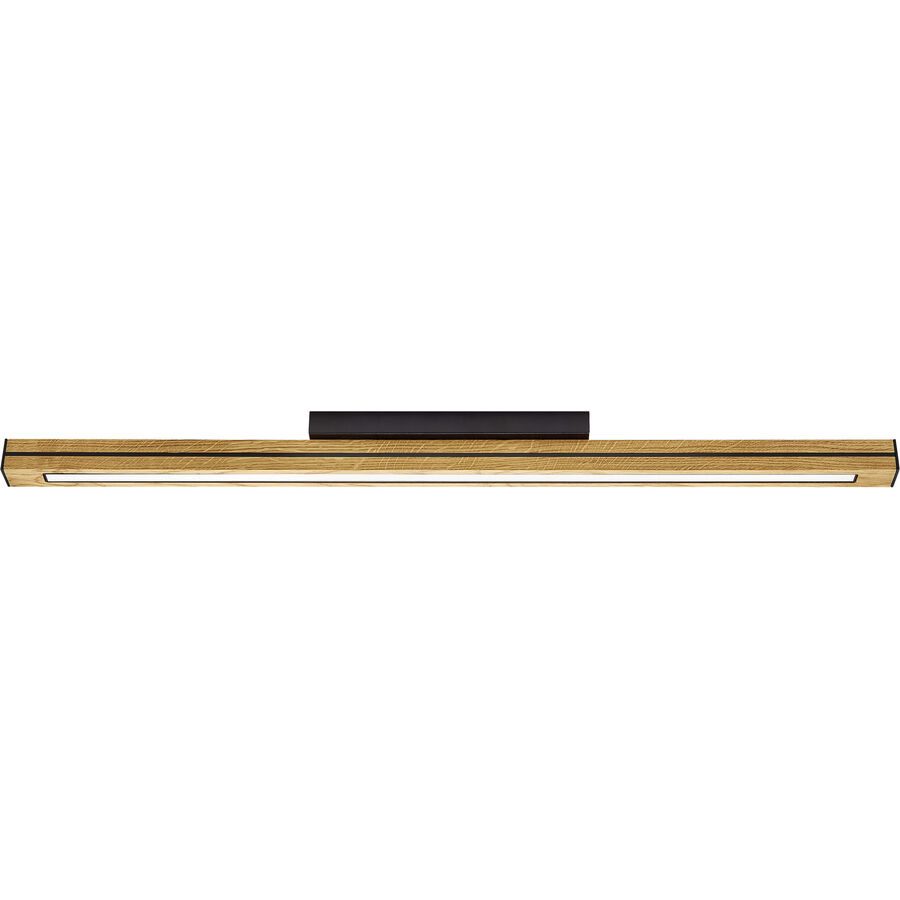 HERZBLUT Deckenlampe Dana Schwarz Eisen/Holz 100 cm - Farbe: schwarz/Eiche - LED - Lichtfarbe: Extra warmweiss - Helles Neutralweiss - Deckenlampe-