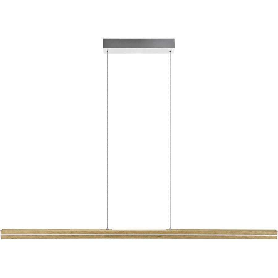 HERZBLUT Pendellampe Dana Braun/Silber Metall/Holz 130 cm 160 cm Höhenverstellbar (manuell) - Farbe: Silber/Braun - LED - Lichtfarbe: Extra warmweiss