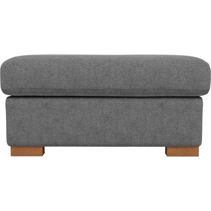 Hocker Malia Grau/Braun Stoff/Holz 92 cm 47 cm - Farbe: Grau, Natur - Material: Polyester/Polypropylen Stoff, Nussbaum - Hocker