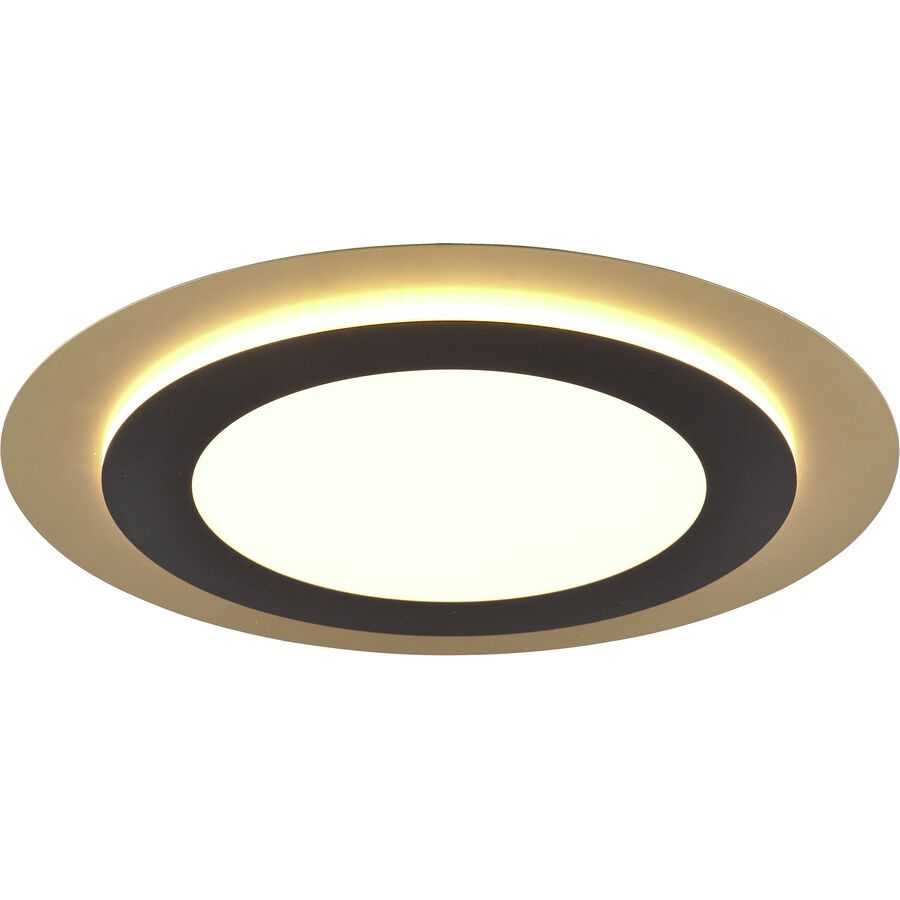 Deckenlampe Dijon Schwarz/Gold Metall 45 cm 4.5 cm - Farbe: schwarz-gold - LED - Lichtfarbe: Extra warmweiss - Helles Neutralweiss - Deckenlampe- LED