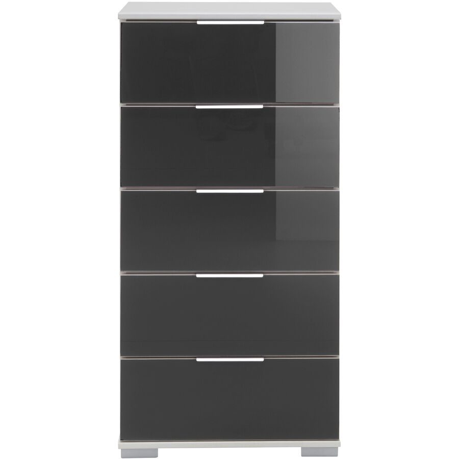 Kommode Peyton C Grau Holzwerkstoff/Glas 49 cm 41 cm - Farbe: Grey - Kommode