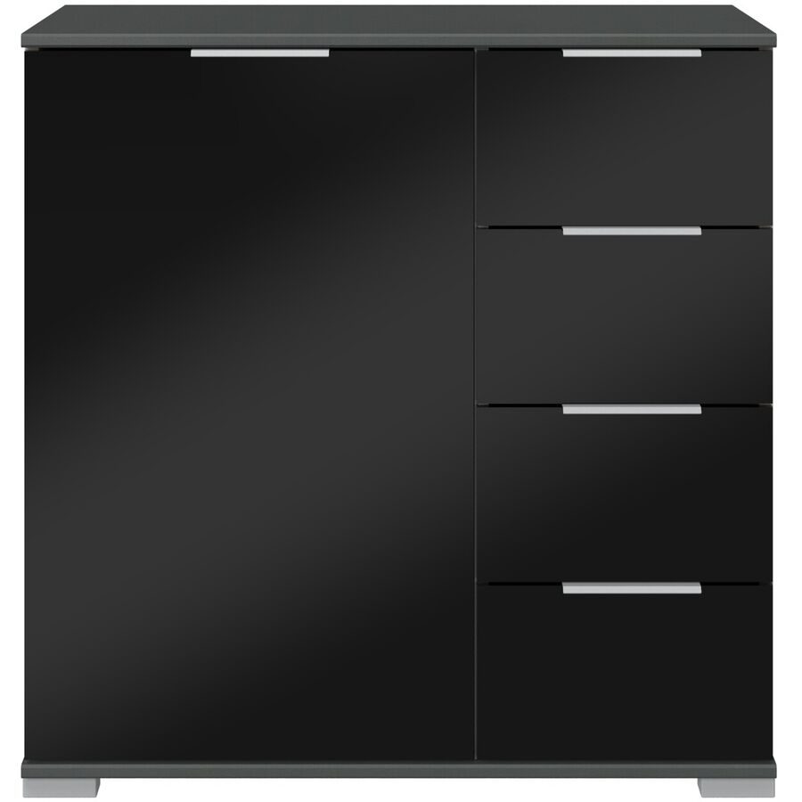 Kommode Peyton C Schwarz Holzwerkstoff/Glas 81 cm 41 cm - Kommode