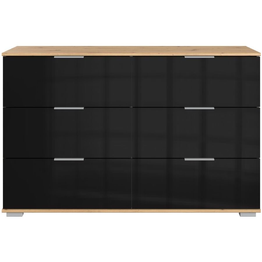 Kommode Peyton C Schwarz Holzwerkstoff/Glas 130 cm 41 cm - Kommode