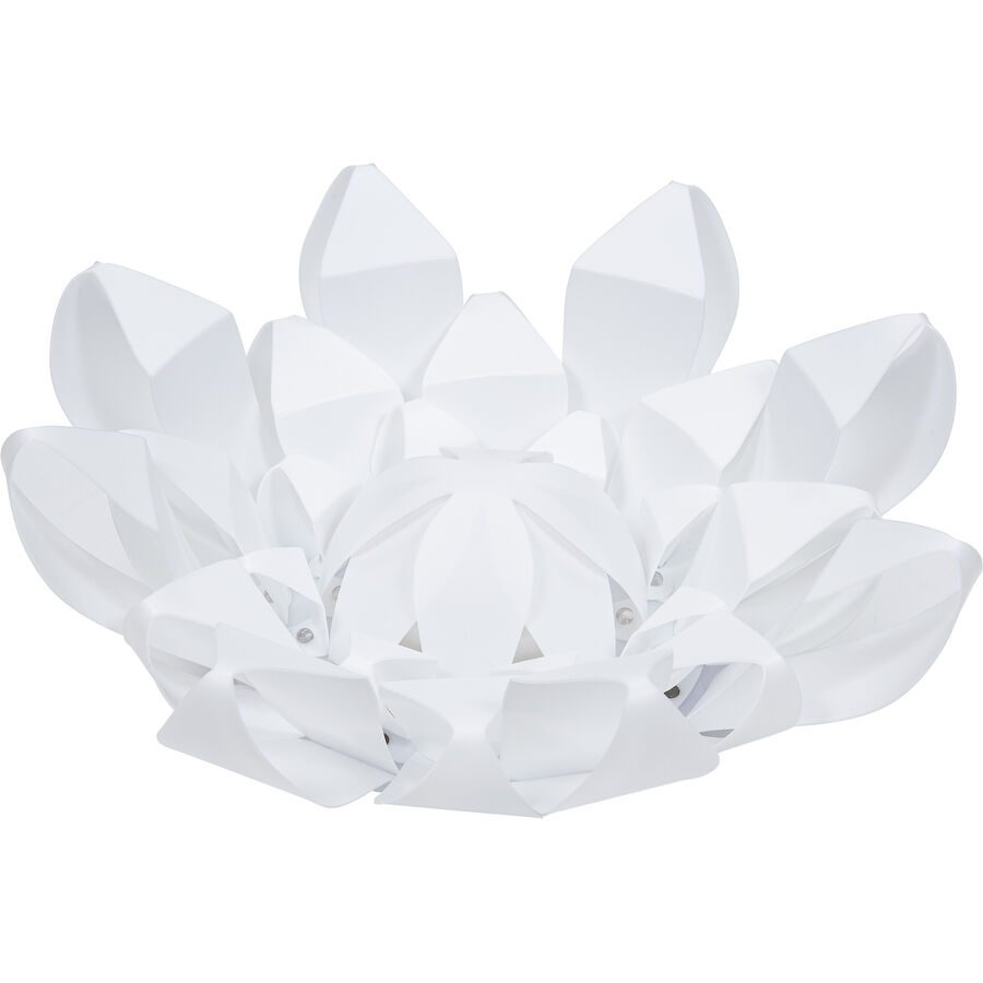 Deckenlampe Riad Weiss Kunstfaser 40 cm 16 cm - LED - Lichtfarbe: Warmweiss - Material: Polyacryl - Deckenlampe- LED Energiesparlampe