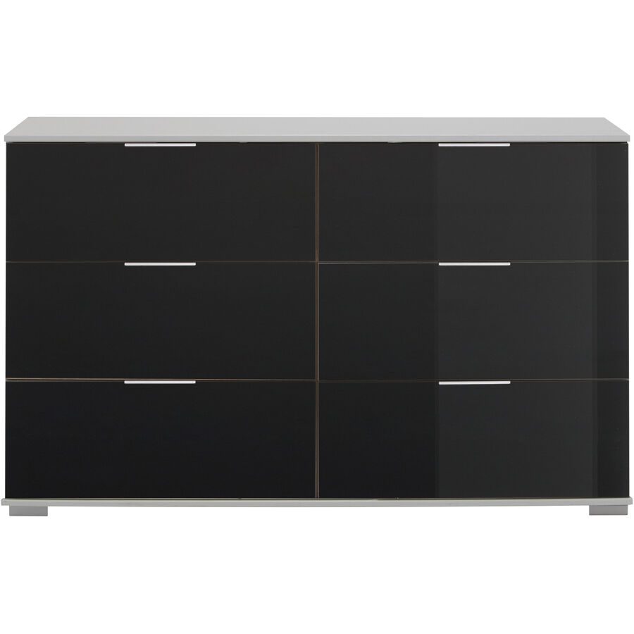 Kommode Peyton C Schwarz Holzwerkstoff/Glas 130 cm 41 cm - Kommode