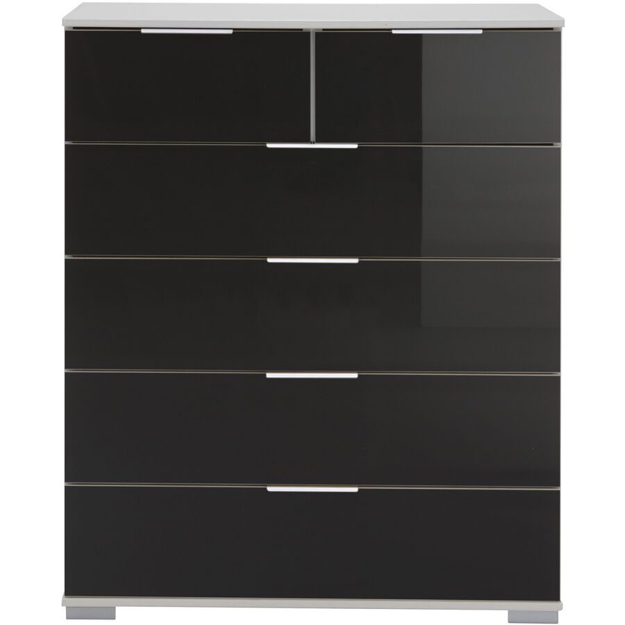 Kommode Peyton C Schwarz Holzwerkstoff/Glas 82 cm 42 cm - Kommode
