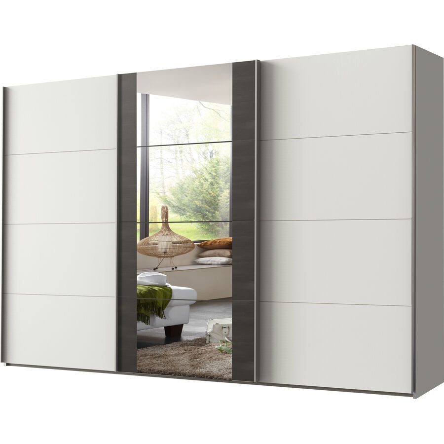 Schrank Juli Grau/Edelstahl Holzwerkstoff 270 cm 64 cm 208 cm - Farbe: Grey Steel - Schrank