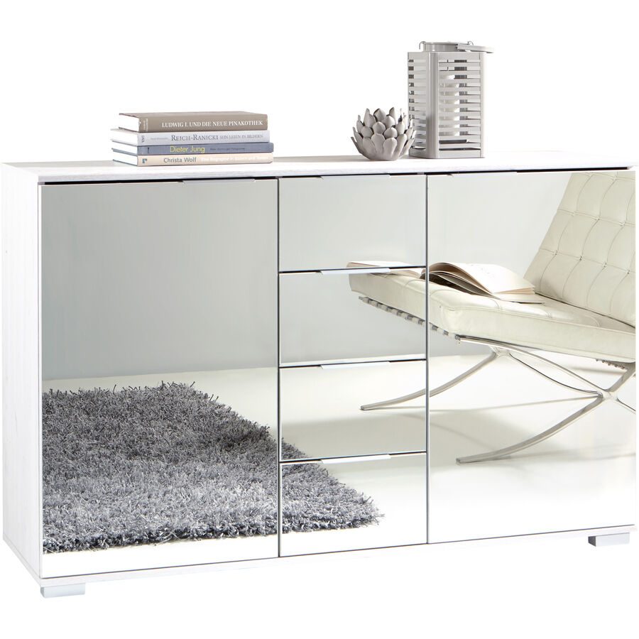 Kommode Peyton C Holzwerkstoff 130 cm 41 cm - Farbe: Spiegelglas - Kommode