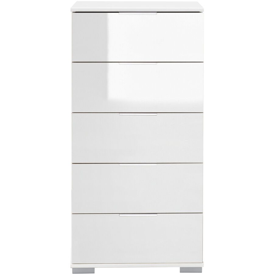 Kommode Peyton C Weiss Holzwerkstoff/Glas 49 cm 41 cm - Kommode