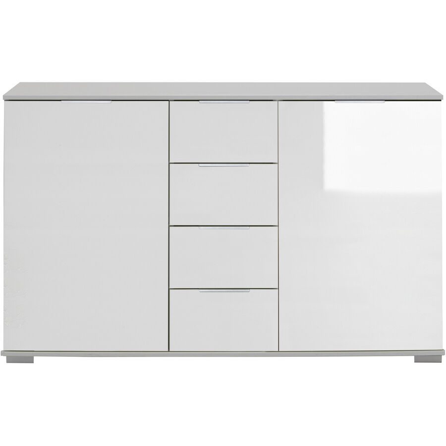 Kommode Peyton C Weiss Holzwerkstoff/Glas 130 cm 41 cm - Kommode